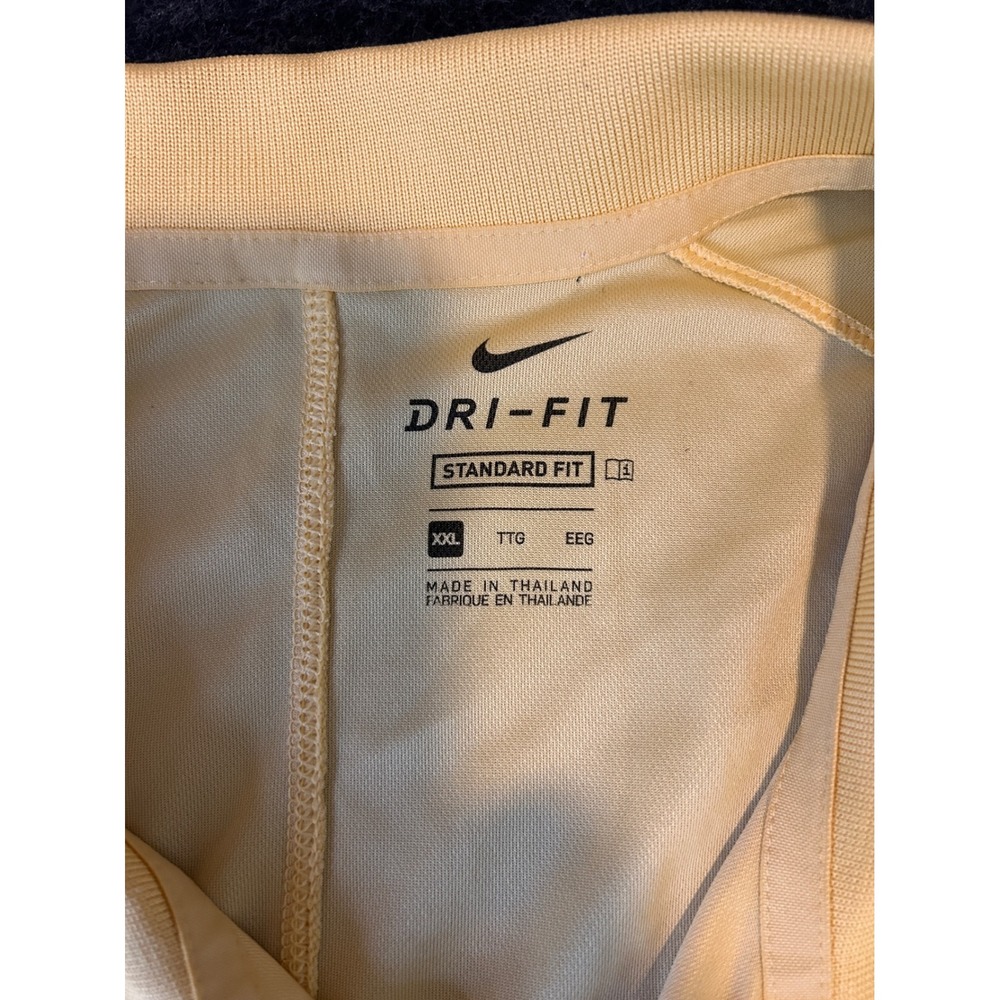 Nike Dri-FIT NASCAR Polo Shirt Mens XXL Yellow Short Sleeve Standard Fit Perform